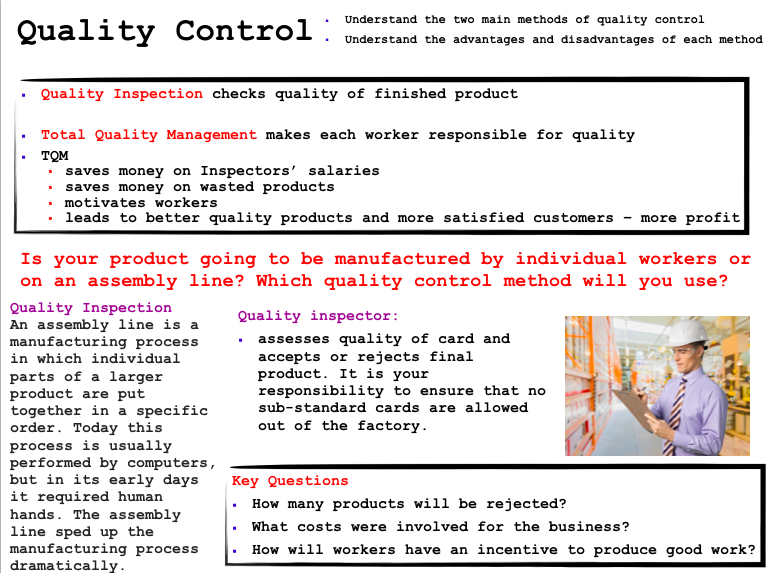 advantages of quality control